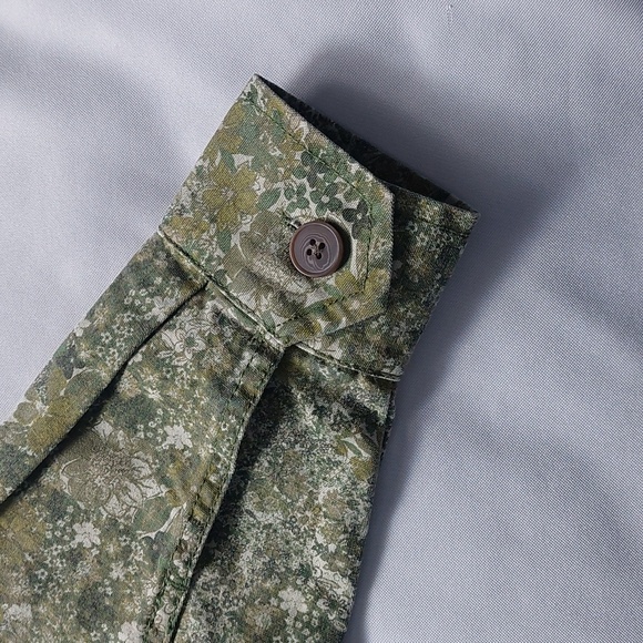 Wild Fable Womens Cropped Jacket Canvas Green Floral Size XS - Picture 6 of 9
